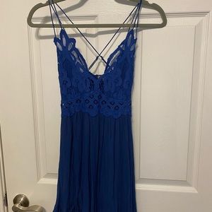 Free People blue slip dress size small